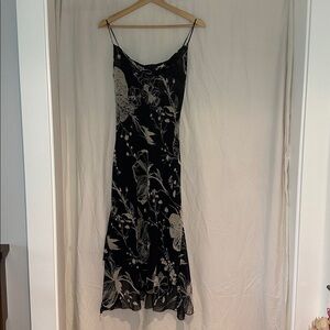 Zara Black and Cream Floral Dress